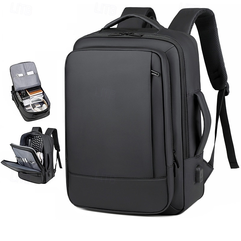 Men's Waterproof Anti-Theft Laptop Backpack with USB Charging Port – Large Capacity Business Travel Bag with Multiple Compartments for Work, School, or Office Use