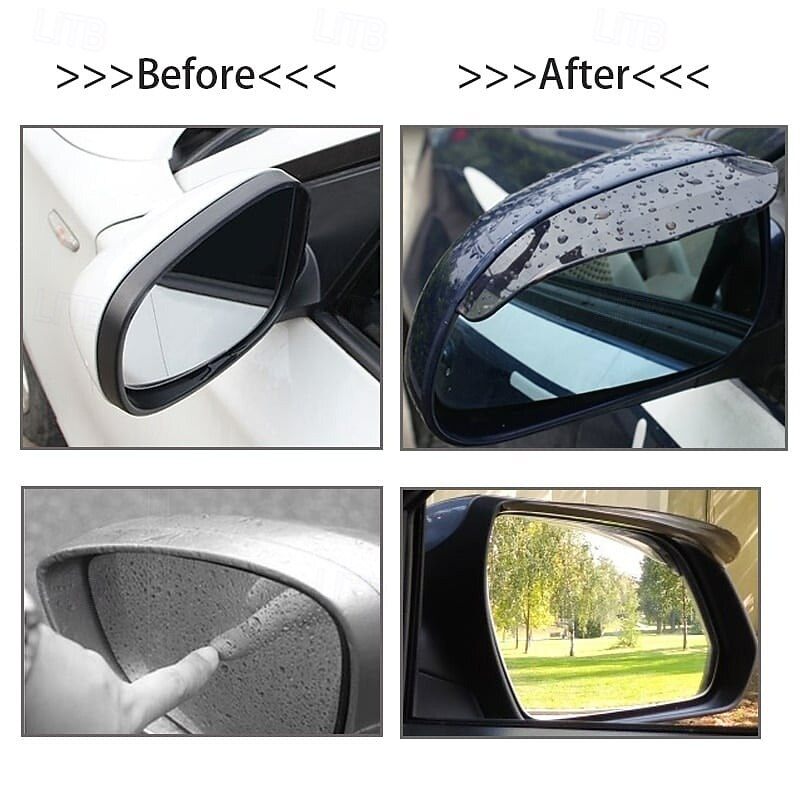 2Pcs Car Rear View Mirror Rain Eyebrow Visor Carbon Fiber Style Waterproof Shade Guard Windproof Sun Visor Cover for Side Mirrors Exterior Accessories3