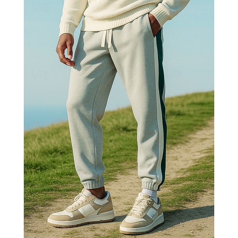 Men's Running Pants Sports Trousers Jogger Sweatpants Zipper Pocket Bottoms Athleisure Gym Workout Fall Sun Protection Windproof Lightweight Outdoor Running Yoga Loose Fit Sportswear Activewear