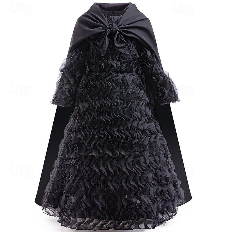Fairy Tale Witch Elphaba Dress Tulle Dresses Storybook Characters Gothic Movie Cosplay for Girls' Kid's Halloween Carnival World Book Day Performance Educational Dress Up School Event Dress Up