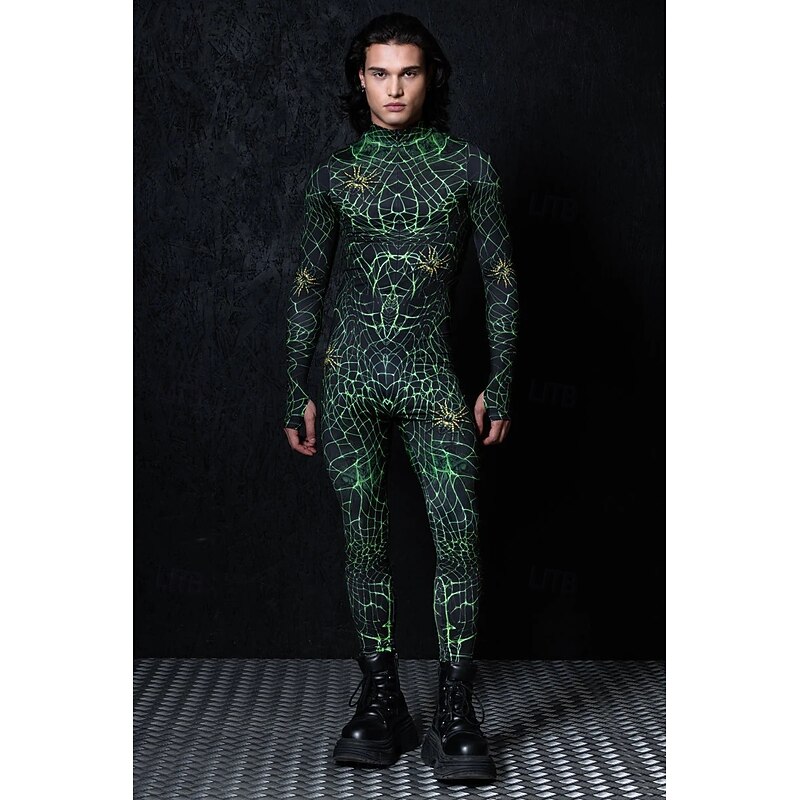 Spider web Bodysuit Halloween Group Couples Costumes Full Body Catsuit Scary Costume Men's Women's Boys' Kid's Adults' Performance Party Club Halloween Carnival Day of the Dead Easy3