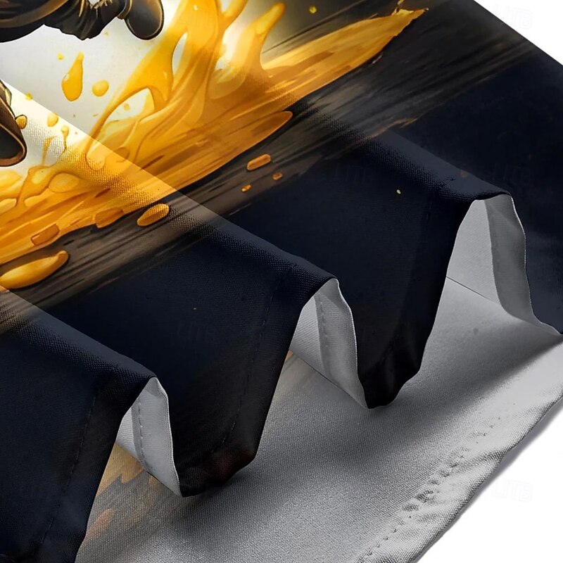 Men's Cartoon Toast & Butter Shirt Summer Shirt Button Up Shirt Short Sleeve Funny Outdoor Vacation Dailywear Summer Spring Turndown 3D Print Collared Shirts Front One Pocket Black3