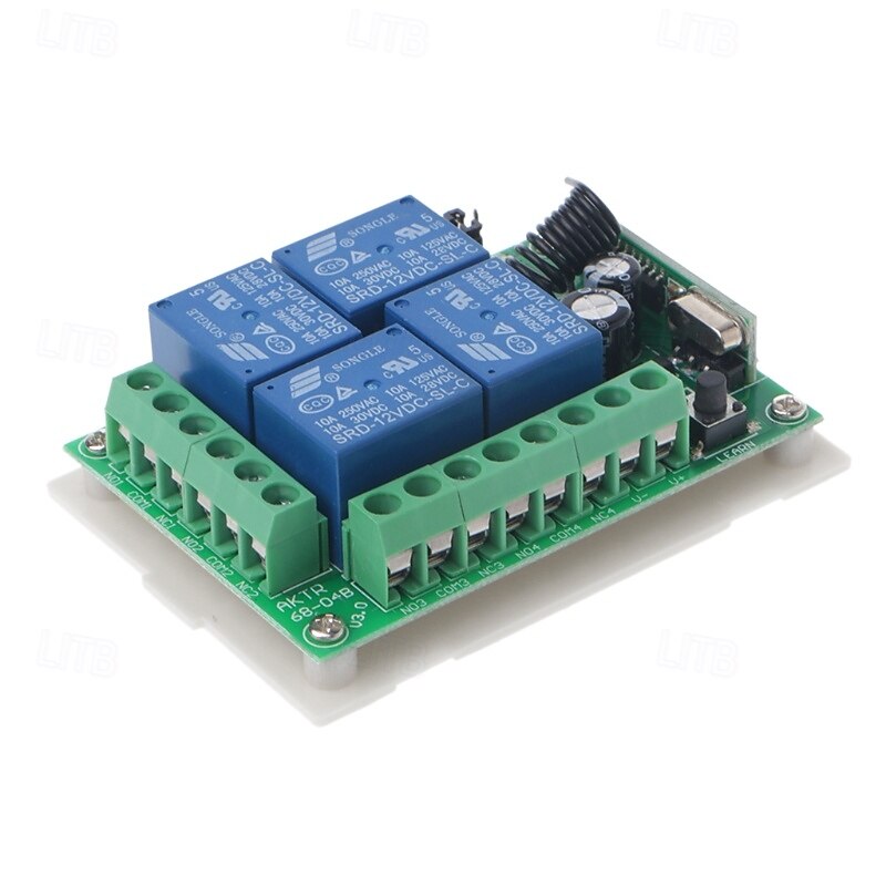 DC12V 4CH RF Wireless Remote Control Switch/10A Relay Receiver Learning Code ON OFF Switch 433mhz3