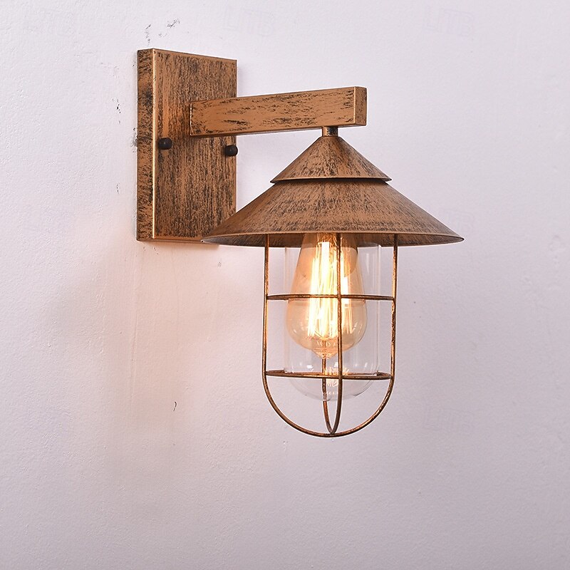 LED Wall Sconce Lighting Fixture Antique Wall Sconce Lantern External Waterproof IP65 Rustproof Aluminum Glass Lantern Wall Lamp Lantern Courtyard Garden Balcony Villa Decorative Lights 85-265V4