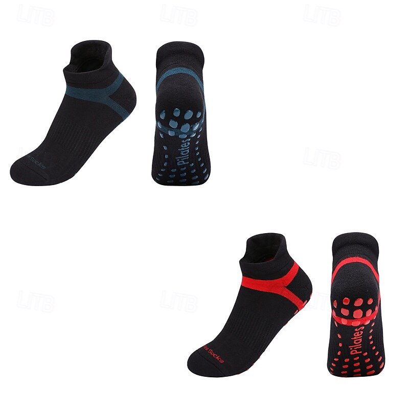Men's 2 Pairs Multi Packs Socks Running Socks Casual Socks Blue + White Red / Green Color Color Block Vacation Sports & Outdoor Daily Basic Medium Spring Fall Fashion Casual4
