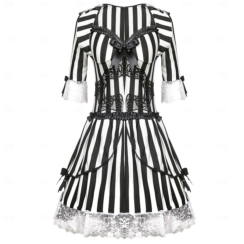 Beetlejuice Zombies Dress Fancy Dress Horror Sexy Costume Movie Cosplay for Women's Adults Halloween Carnival Performance Party4