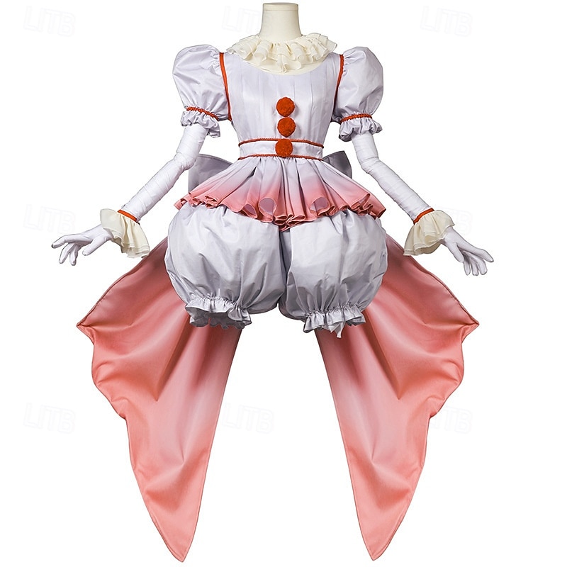 Clown Pennywise Halloween Costume It Horror Scary Costume Adults' Women's Halloween Carnival Performance Party Easy Halloween Costumes Dress Up