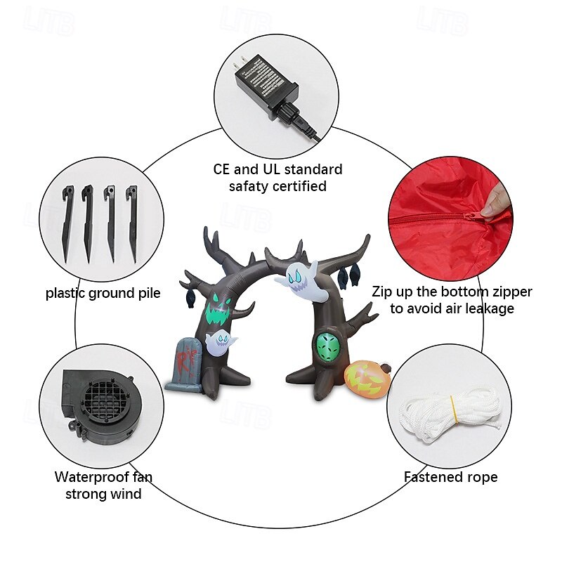 2.4 Meters Halloween Inflatable Scary Tree Archway Decoration Courtyard LED Light-Emitting Decorations Ornaments3