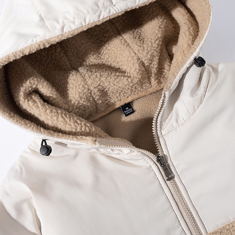 Men's Hoodie Full Zip Hoodie Quarter Zip Hoodie Fleece Hoodie Black Navy Blue Beige Gray Hooded Plain Patchwork Zipper Front Pocket Sports & Outdoor Casual Daily Streetwear Cool Sportswear Winter4