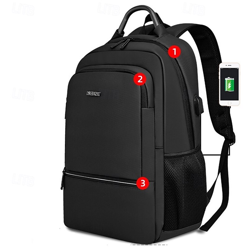 Men's Laptop Backpack for School and Work – Slim Waterproof College Bookbag with USB Charging Port, Lightweight Business Travel Daypack2