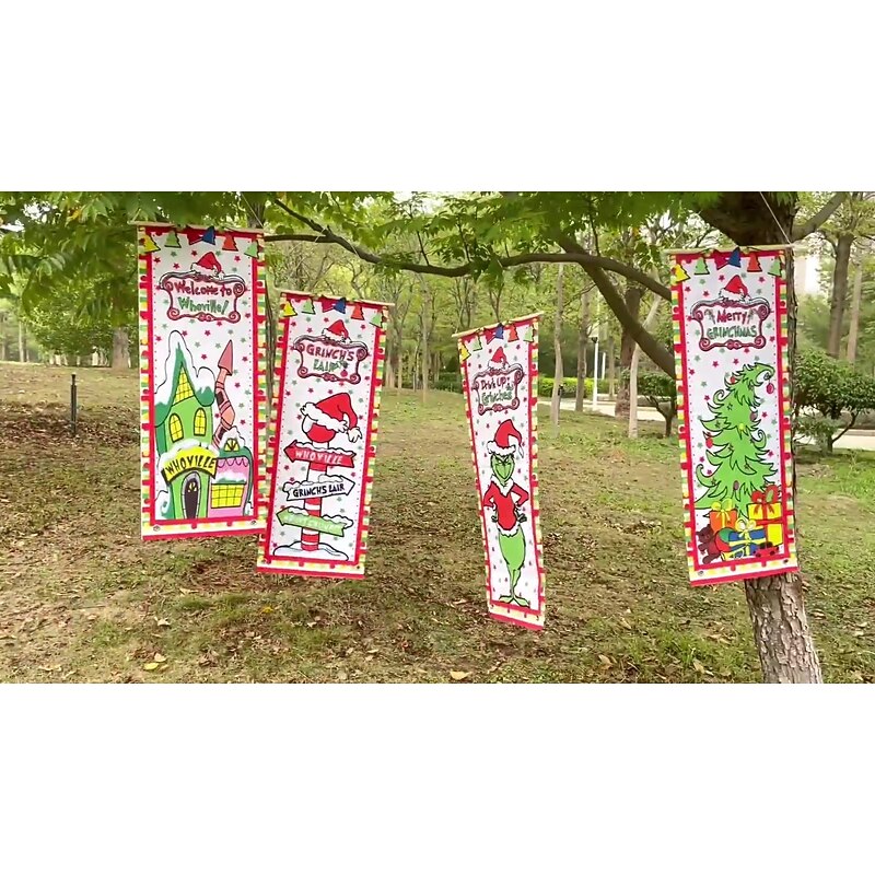 Halloween Decorations Halloween Flags Pumpkin Skeleton Gnome Witch Decoration Flags Ghost Shape Glowing Flag Hanging Flags Halloween Outdoor Indoor Decor Decorative Flags Party Supplies2