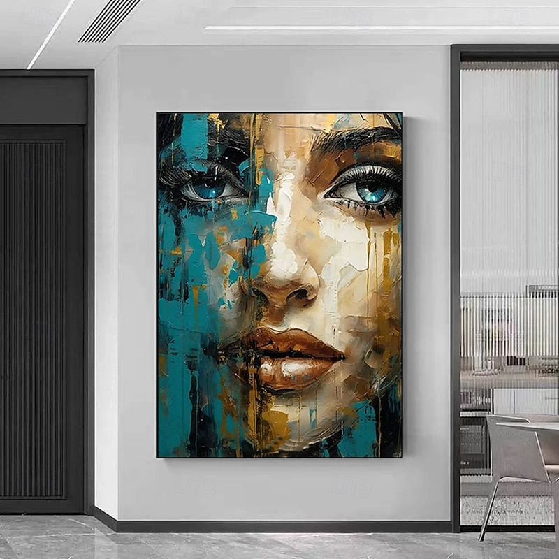 Hand Painted Wall Art  Portrait Woman Oil Painting On Canvas Custom Vintage Female women oil Painting Living Room Wall Decor Modern Wall Art Home Decoration Decor ready to hang3