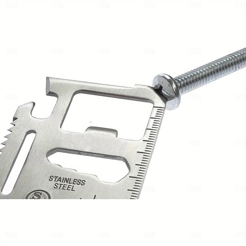 1pcs Pack 11in 1 Credit Card Multi-Tool- Multi-Tool Wallet Survival Tactical Tool with Knife, Bottle Opener and More- Dad Gift for Men4