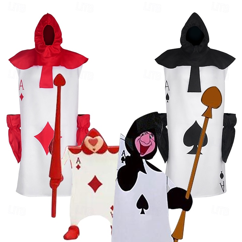 Alice in Wonderland Fairy Tale Playing Card Soldiers Cosplay Costume Onesie Costume Storybook Characters Cosplay Movie Cosplay for Men's Women's Boys' Kid's Adults' Halloween Carnival World Book Day