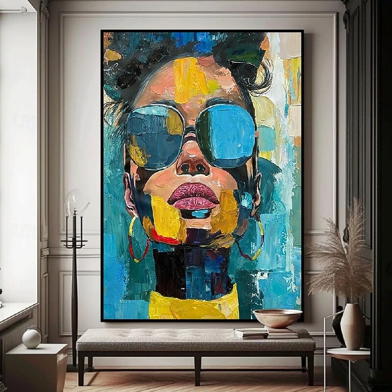 Hand Painted Wall Art Portrait Woman Oil Painting On Canvas Custom Vintage Female Painting Living Room Wall Decor Modern Wall Art portrait oil painting Home Decoration Decor ready to hang or canvas3