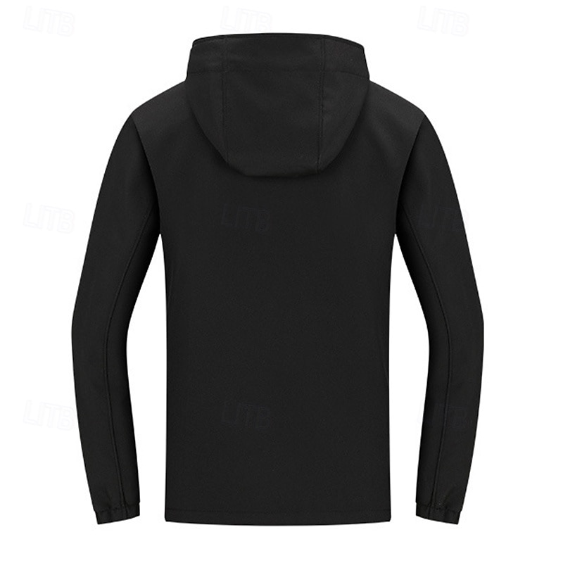 Men's Windbreaker Softshell Jacket Hiking Jacket Outdoor Waterproof Windproof Hiking Outfits Hiking Clothes Spring Autumn / Fall Top Camping / Hiking / Caving Running Solid Color Black Blue Khaki4