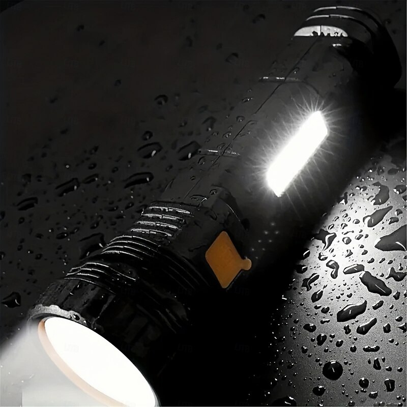 Solar Powered Usb Charging Camping Flashlight Lighting Multifunctional Emergency Light  1PC3