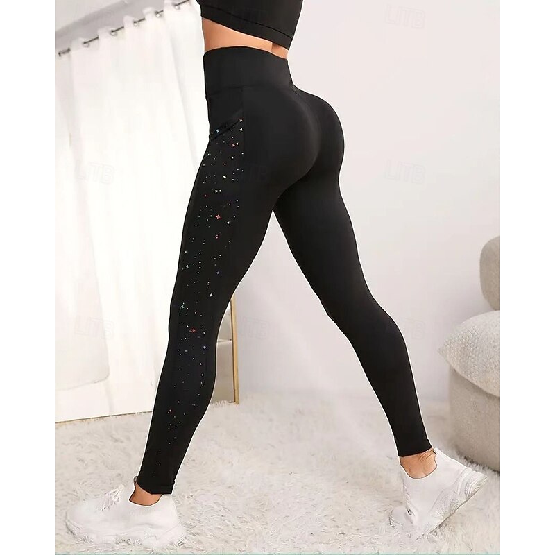 Women's Capri Leggings Yoga Leggings Tummy Control High Waist Gym Athletic Pilates Bottoms Solid Color Black Fall Sports Activewear Tight Fit4