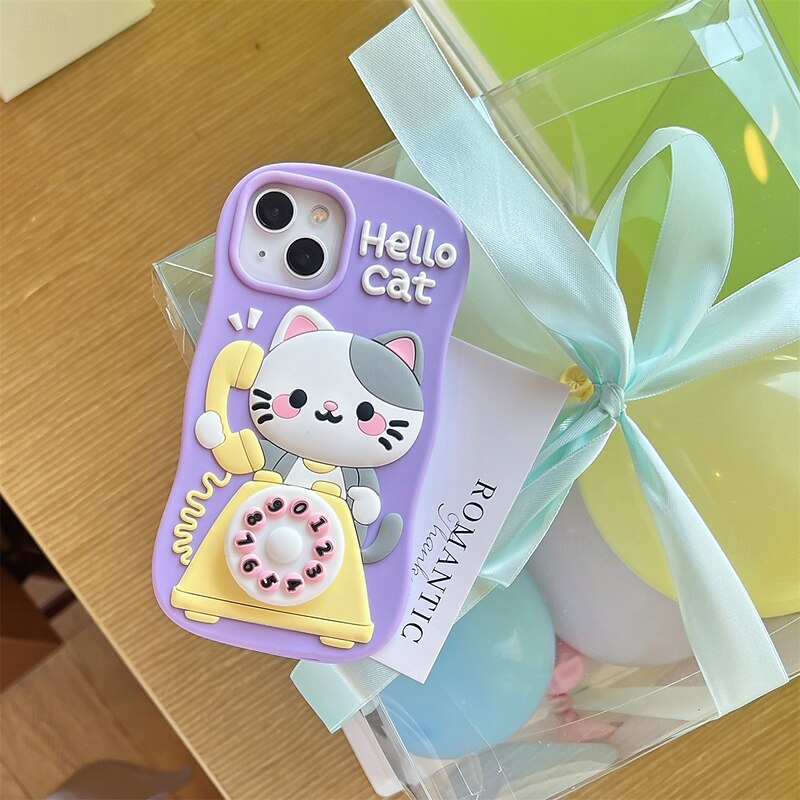 Phone Case For iPhone 16 15 14 Pro Max Plus 13 Pro Max Back Cover Shockproof Cartoon Silicone