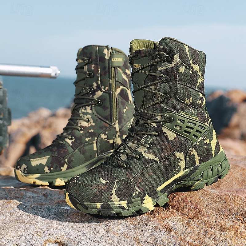 Men's Camouflage Tactical Boots with Anti-Slip Sole, Breathable Army Combat Footwear for Hunting, Patrol & Survival Gear4