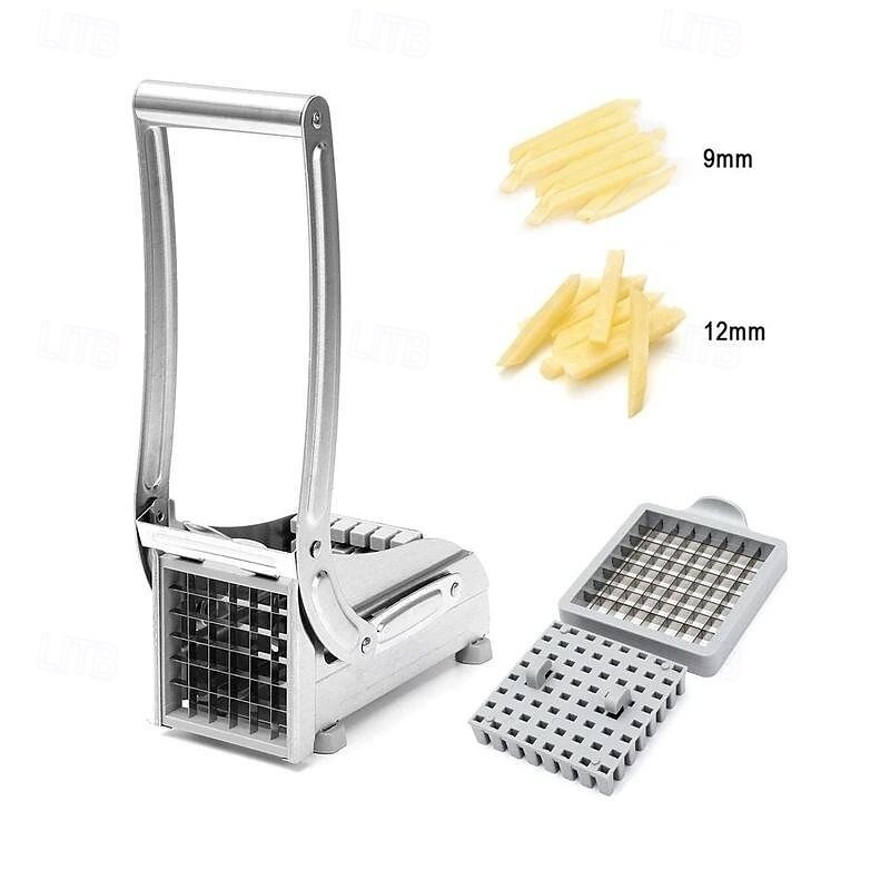 French Fries Potato Chips Cutter Multifunctional Stainless Steel Vegetable Slicer for Home Kitchen Easy Strip Cutting Tool for Potatoes Cucumbers and Other Vegetables Convenient Use3