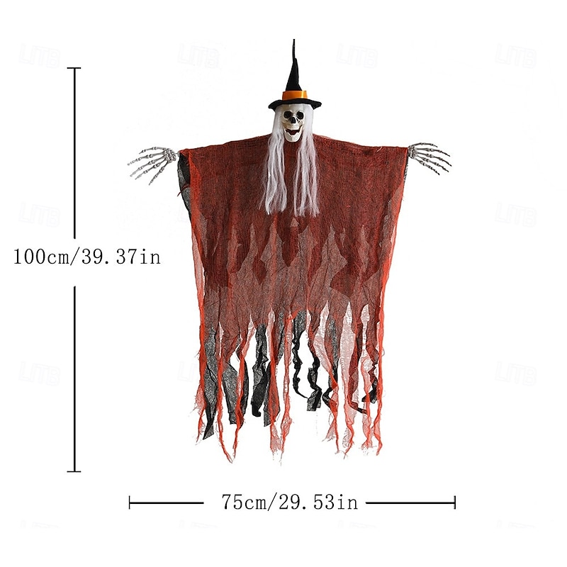 3 Pack Halloween Hanging Skeleton Ghosts Decorations, Grim Reapers for Halloween Outdoor Decorations, Halloweens Skeleton Flying Ghost, Haunted Haunted House Prop, Party Decor2