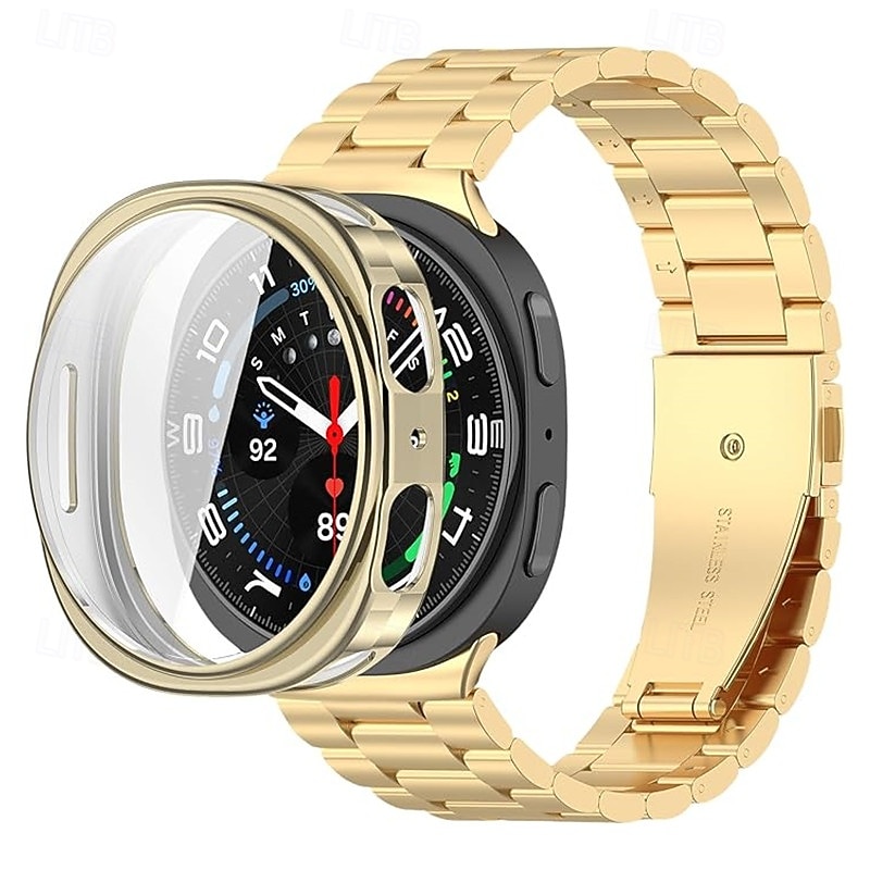 Watch Band for Samsung Galaxy Watch 8 40/44mm Watch 8 Classic 46mm Watch Ultra 47mm Stainless Steel Replacement  Strap Stainless Steel Buckle Sport Band Business Band Wristband4