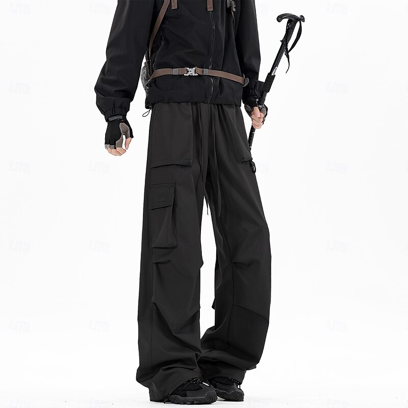 Men's Cargo Pants Trousers Baggy Pants Casual Pants Pocket Straight Leg Plain Soft Sports Full Length Sports Outdoor Daily Weekend Basic Classic Loose Fit Black 1# Light Grey4