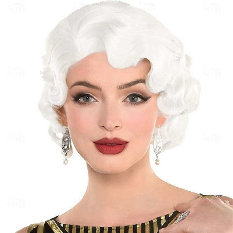 Blonde Finger Wave Wig for Women Short 1920s Curly Wig Natural Synthetic Heat Resistant Fibre Hiar for Cosplay Daily Use3