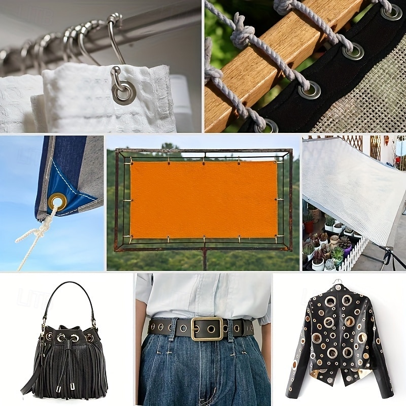 Complete Eyelet Punch Set with 200pcs 10mm Rings - Ideal for DIY Tarpaulin Faux Leather & Waterproof Fabric Projects Sewing & Crafting Essentials4