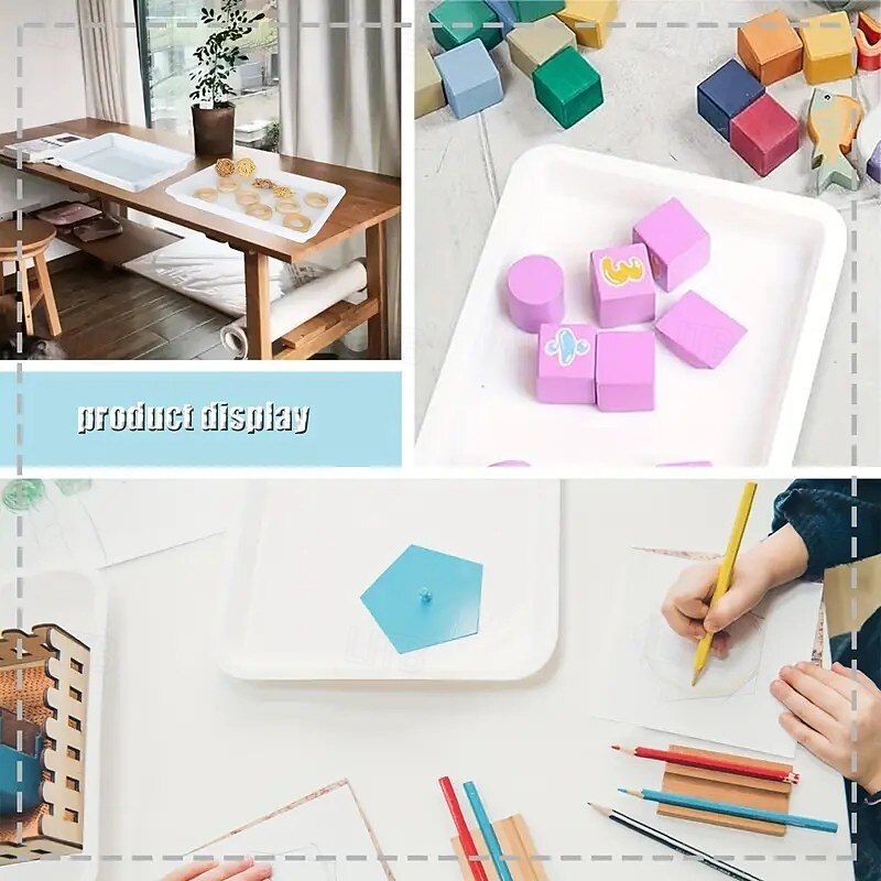 10pcs Square Polypropylene Art Trays for DIY Beading and Painting, Stackable Craft Storage Trays, Flat Bottom Smooth Surface, Durable Bead Organizer or Paint Mixing Tray3