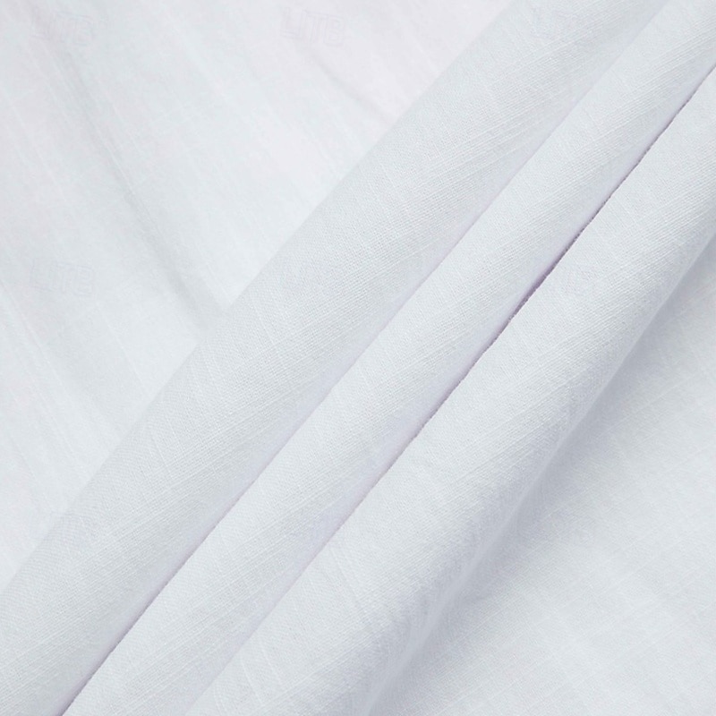 Men's Shirt Linen Shirt Summer Shirt Button Up Shirt Cargo Shirt Plain Casual Daily Black White Blue Khaki Long Sleeve Collar Summer Spring & Summer Clothing Apparel Pocket4