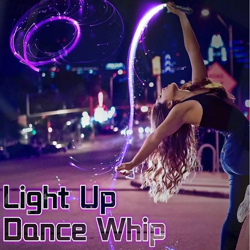 USB Rechargeable LED Fiber Optic whip 360 Swivel Optical Whips Multicolor Disco RGB Dancing Glowing Whip Sparkle Flow string2