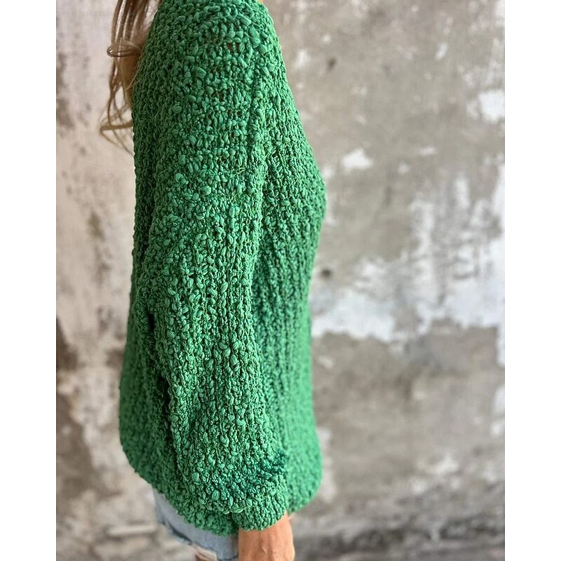 Women's Sweater Pullover Daily Stylish Casual Solid Color Ribbed V Neck Knitted Long Sleeve Regular Tops Knit Daily Holiday Going out Pink Blue Fall Winter3