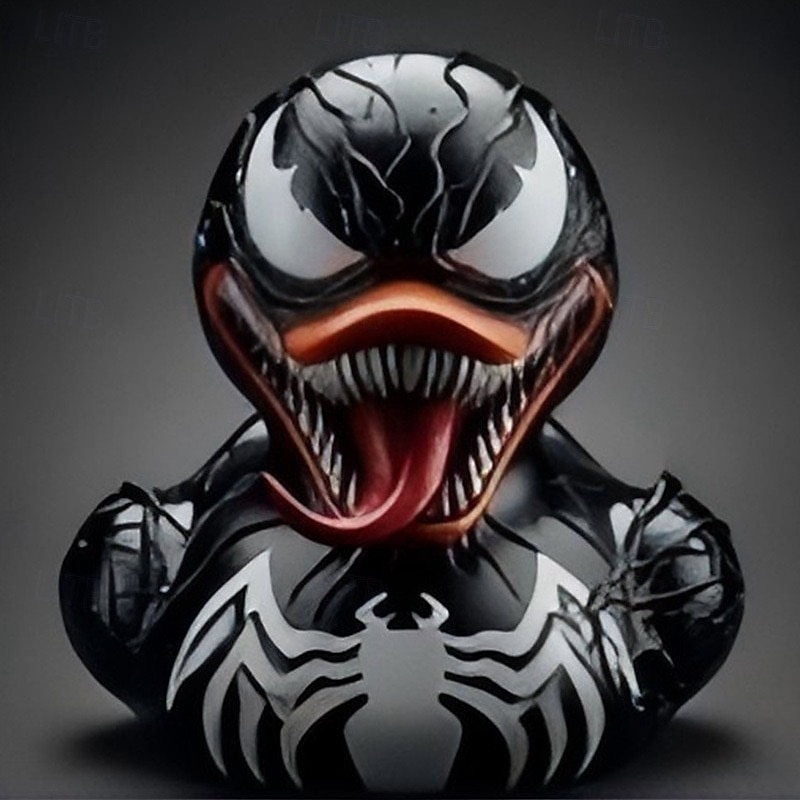 Sci-Fi Monster Duck Figurine Set, Gothic Alien Creature Resin Duck Statues, Fantasy Horror Duck Decor for Shelf, Desk or Halloween Display4