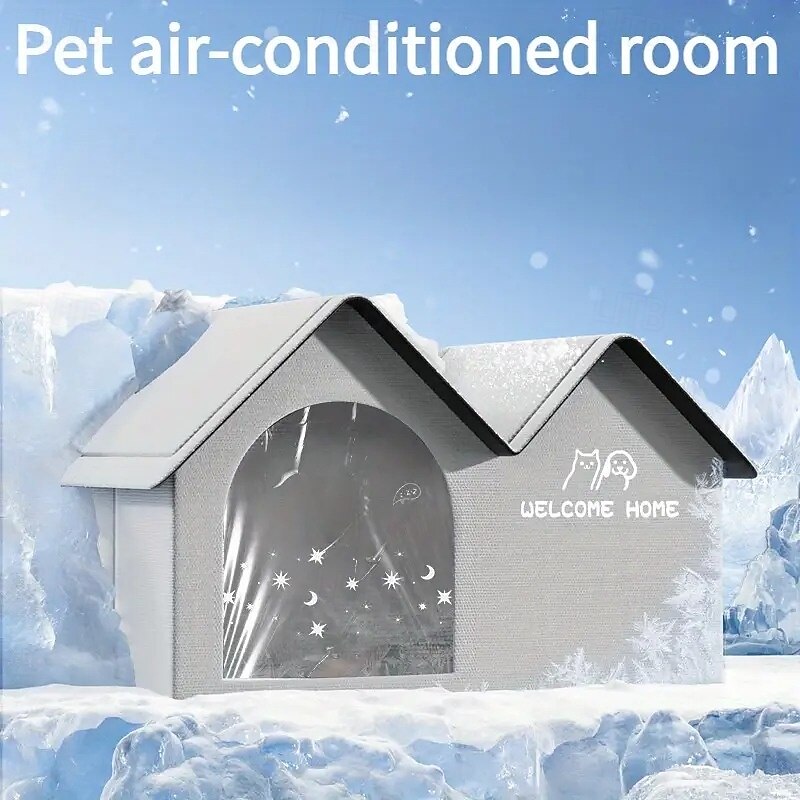 Premium Double-Top Cat Bed Cooling Device Summer Pet Bed for Teddy Cats, All-Season Igloo House for Small Dogs and Cats, Air-Conditioned Cat House4