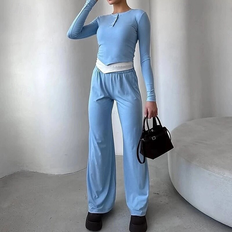 Women's Tracksuit Sweatpants Pullover Sweatshirt Splicing Solid Colored Clothing Suit Spring Yellow Burgundy Gym Training Running High Waist Windproof Lightweight Moisture Wicking Long Sleeve Sport