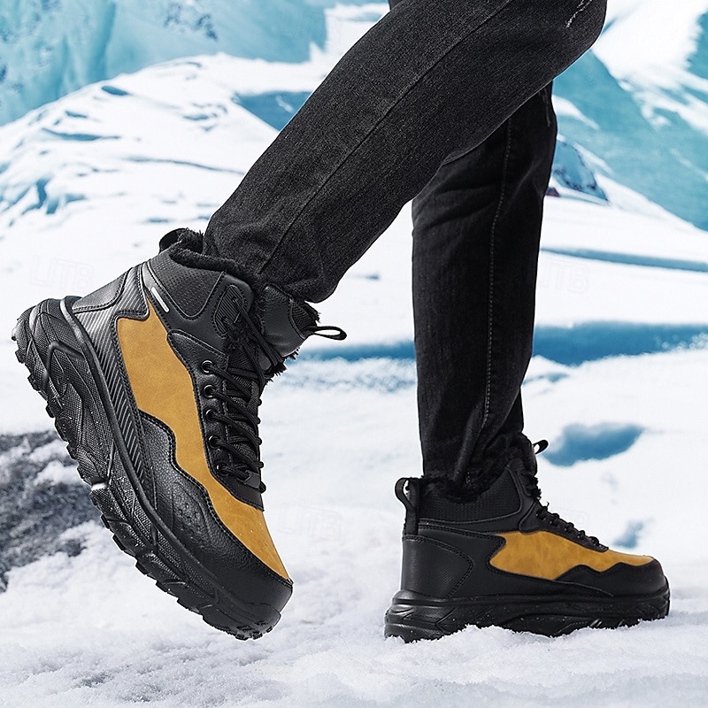 Men's Waterproof Winter Hiking Boots with Warm Lining, Non-Slip Outdoor Snow Shoes for Cold Weather Trekking & Camping3