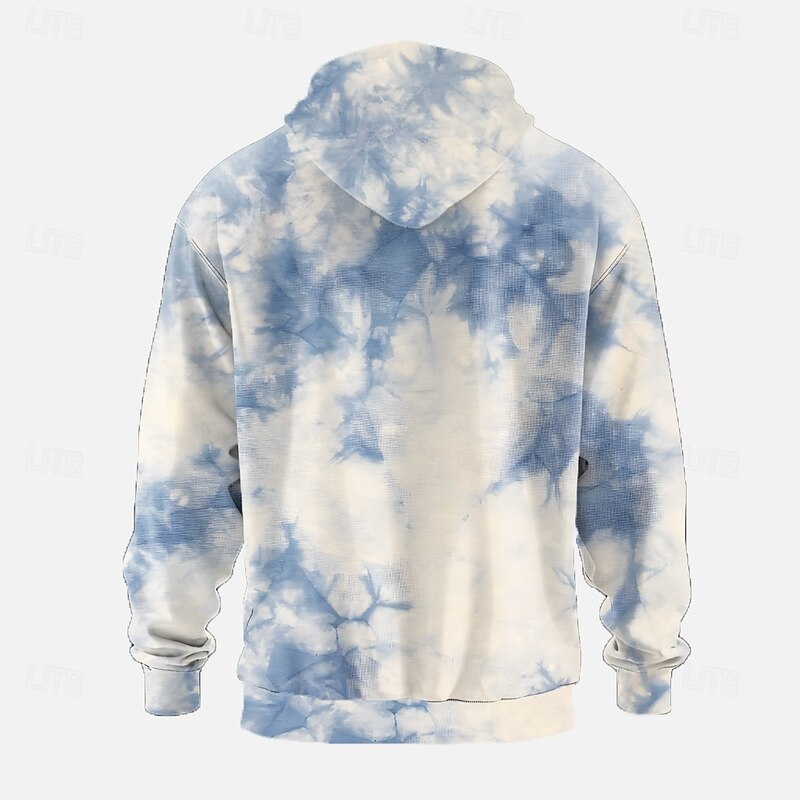 Men's Abstract Hoodies Sweatshirt Cool Party Long Sleeve Crew Neck Club Streetwear Blue Purple Drawstring Fall Winter Designer2