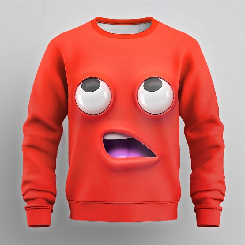 Men's Cartoon 3D Sweatshirt Sweatshirt Long Sleeve Sweatshirt Crew Neck Exaggerated Casual 3D Print Party Streetwear All Seasons4