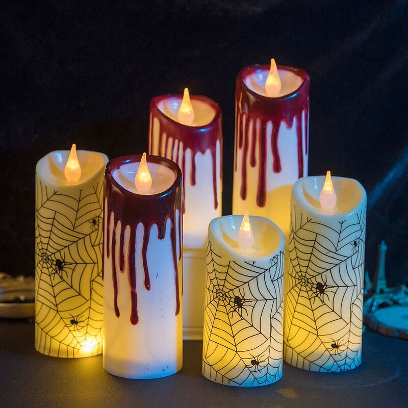 1pc LED Halloween Candle Light  Flameless Flickering Light for Party Decor