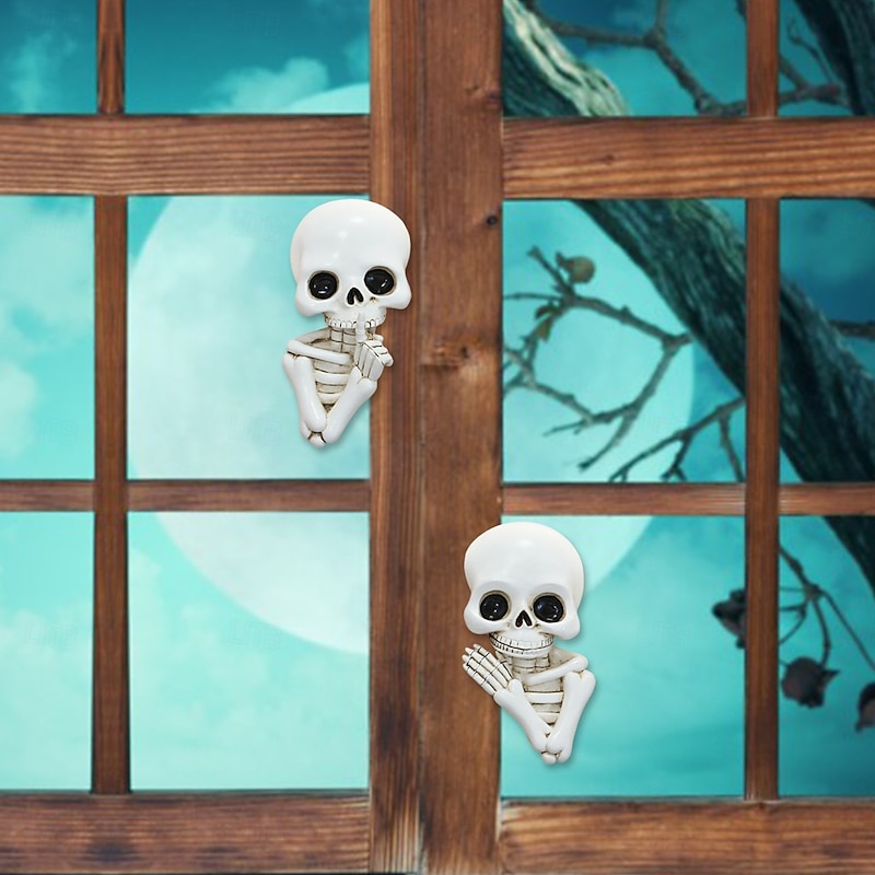 Halloween Resin Skeleton Door Frame Wall Decor, Creative Spooky Decoration for Living Room, Bedroom, and Home Halloween Atmosphere4