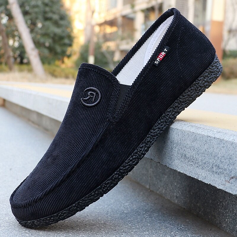Men's Brown Corduroy Slip-On Loafers – Lightweight Casual Walking Shoes for Daily Wear and Travel4