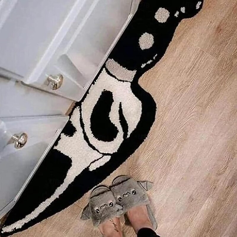 Halloween Skull Knife Carpet Horror Scary Scream Bedside Rug Wear Resistant Cashmere Home Welcome Decor2