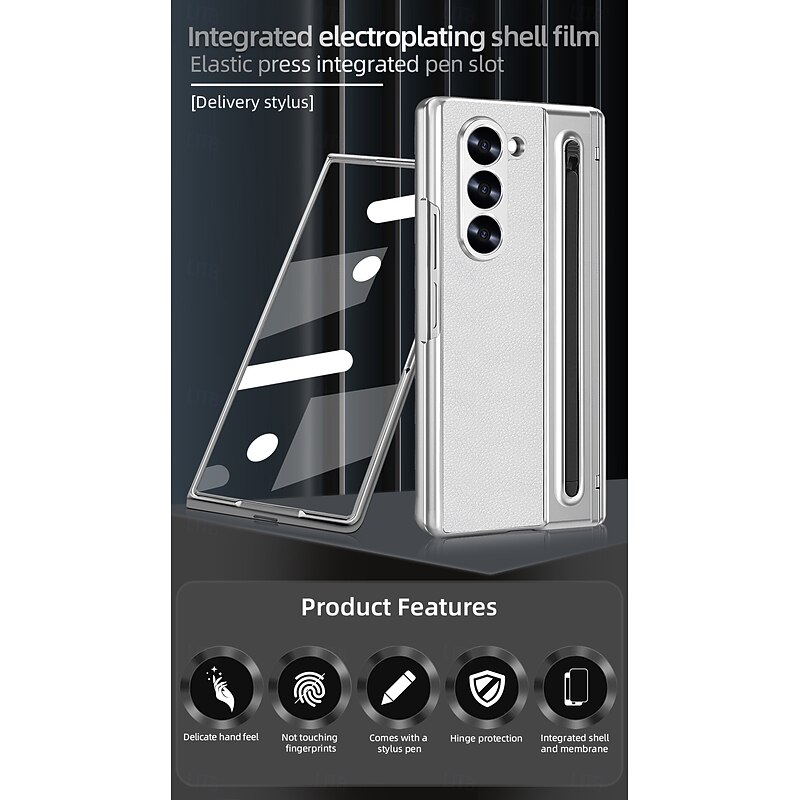 Phone Case For Samsung Galaxy Z Fold 7 Z Fold 6 Z Fold 5 Z Fold 4 Back Cover Full Body Protective Shockproof Retro PU Leather2