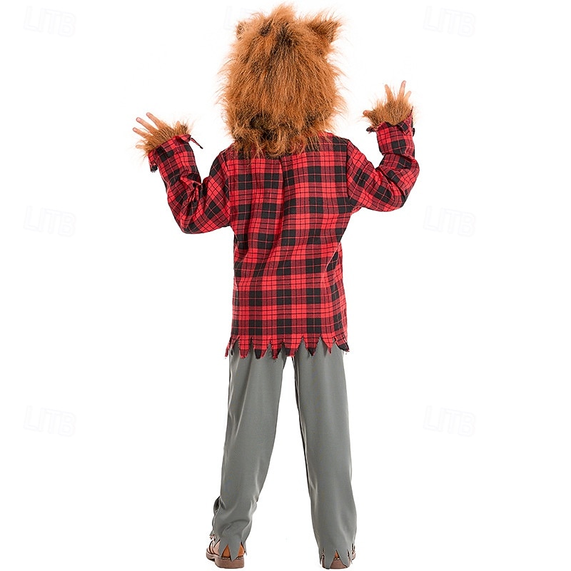 Animals Fairy Tale Werewolf Cosplay Costume Outfits Storybook Characters Movie Cosplay for Boys' Girls' Kid's Halloween Carnival World Book Day Performance Educational Dress Up School Event Dress Up4