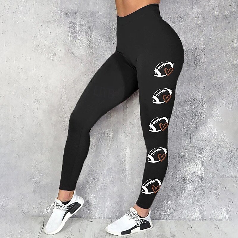 Women's Leggings Streetwear Casual Full Length NaturalPantsHalloween Skull Geometic Elastic Waist Printing Comfortable Outdoor Vacation Holiday Dark Chocolate Navy White / Black Black and White Fall4