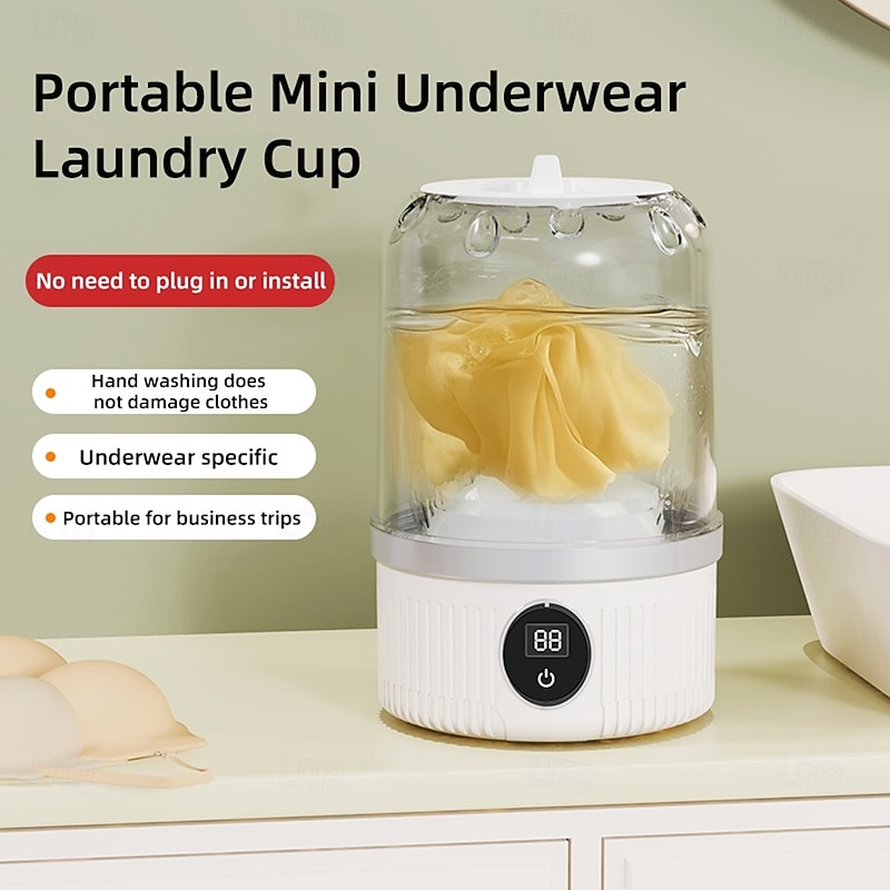 Portable Automatic Washing Machine No Need To Plug in No Need To Assemble 3000mAh Ultra Strong Battery Life Can Be Used about 15 Times After Charging for 2 Hours Suitable for Business Travel Fam