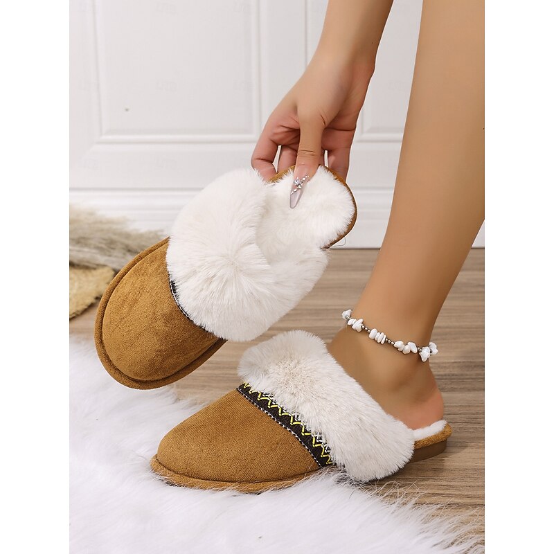 Women's Cozy Faux Fur Slippers – Indoor Winter House Shoes with Soft Fleece Lining for Home & Lounging3
