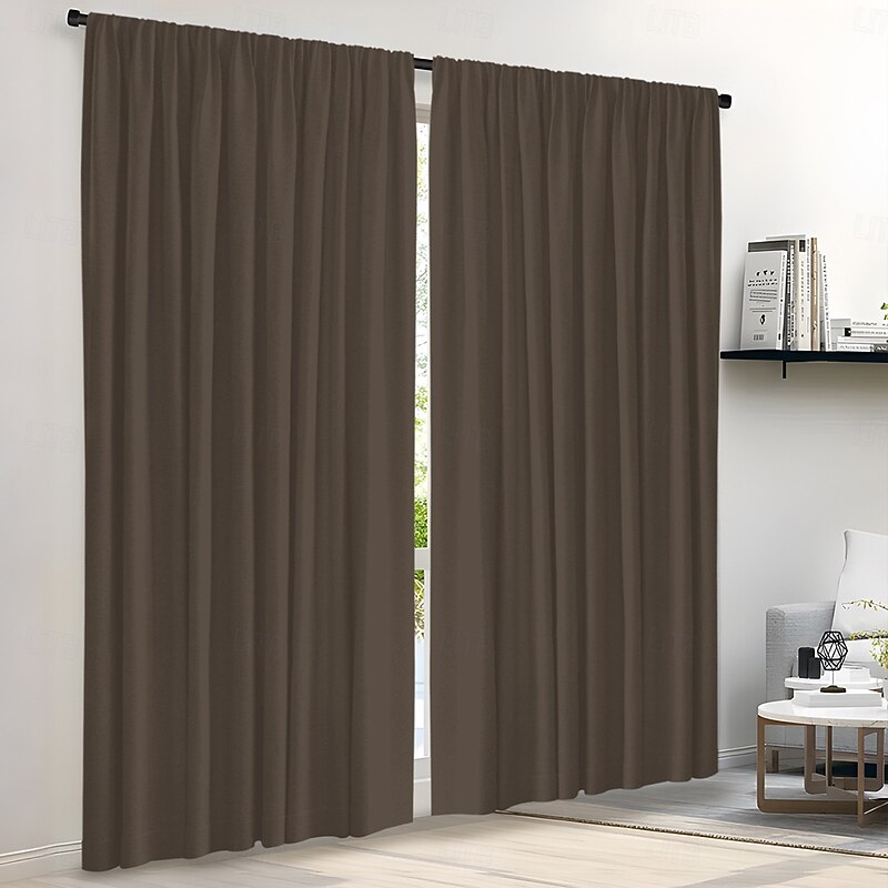 Curtain Drapes Minimalist Solid Color Long Curtains Modern Drapes for Bedroom, Living Room, or Balcony  Light Blocking  Dropship Support